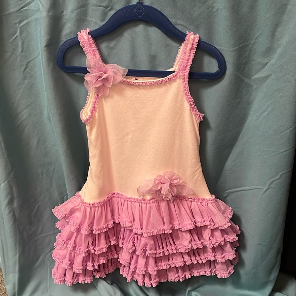 Isabella & Chloe Purple and White Ruffle Dress 4T